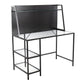 Geo Tier Contemporary Desk in Black Metal and Clear Glass By LumiSource | Desks | Modishstore