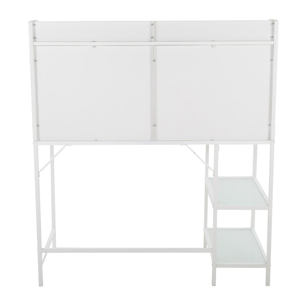 Geo Tier Contemporary Desk in Black Metal and Clear Glass By LumiSource | Desks | Modishstore - 13