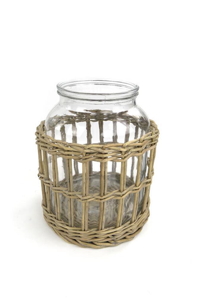 Vagabond Vintage Glass and Wicker Vase | Vases | WK-CAN-S | Modishstore - 5