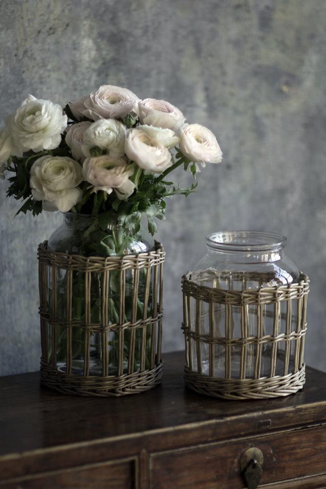Vagabond Vintage Glass and Wicker Vase | Vases | WK-CAN-S | Modishstore - 2