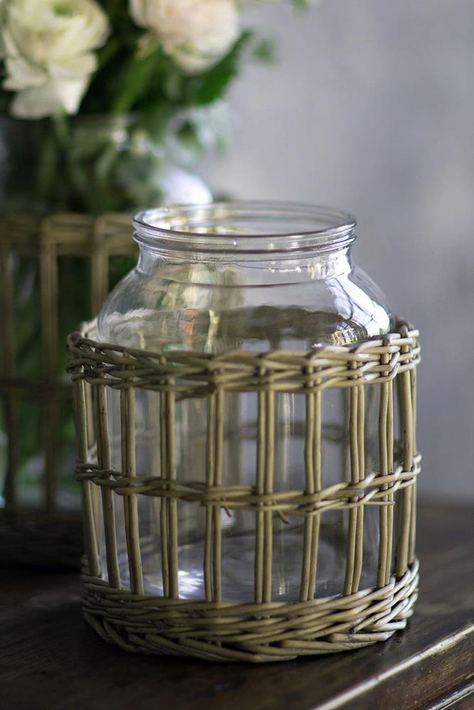 Vagabond Vintage Glass and Wicker Vase | Vases | WK-CAN-S | Modishstore - 3