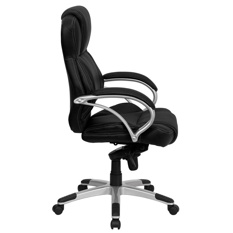 Flash Furniture H-9626L-2-GG High Back Black Leather Executive Swivel Office Chair | Office Chairs | Modishstore - 4