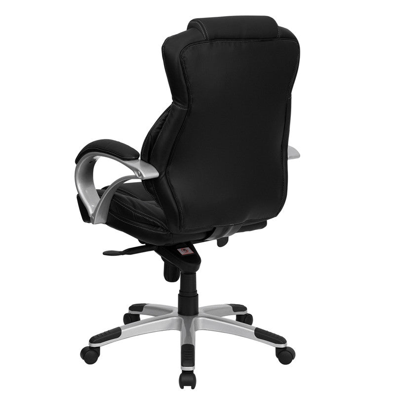 Flash Furniture H-9626L-2-GG High Back Black Leather Executive Swivel Office Chair | Office Chairs | Modishstore-3