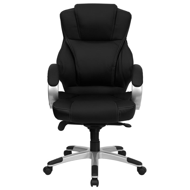 Flash Furniture H-9626L-2-GG High Back Black Leather Executive Swivel Office Chair | Office Chairs | Modishstore-2