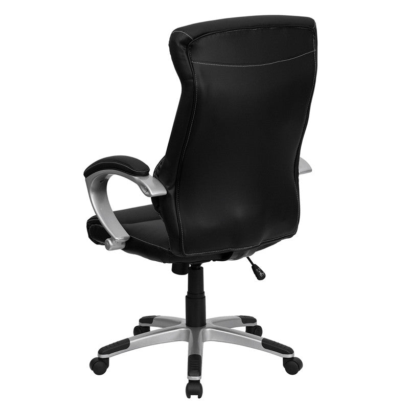 Flash Furniture H-9637L-1C-HIGH-GG High Back Black Leather Executive Swivel Office Chair | Office Chairs | Modishstore - 3