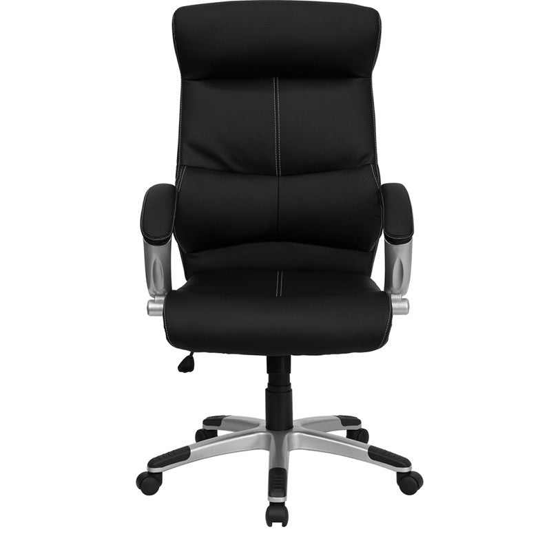 Flash Furniture H-9637L-1C-HIGH-GG High Back Black Leather Executive Swivel Office Chair | Office Chairs | Modishstore - 2
