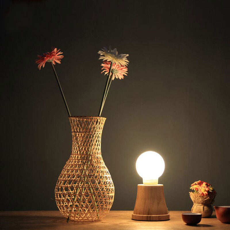 Bamboo Wicker Rattan Nest Table Lamp By Artisan Living | ModishStore | Table Lamps