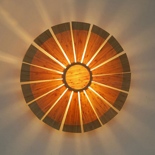 Bamboo Round Flower Wall Lamp By Artisan Living | ModishStore | Wall Lamps