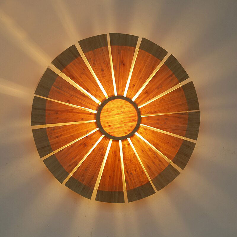 Bamboo Round Flower Wall Lamp By Artisan Living-6
