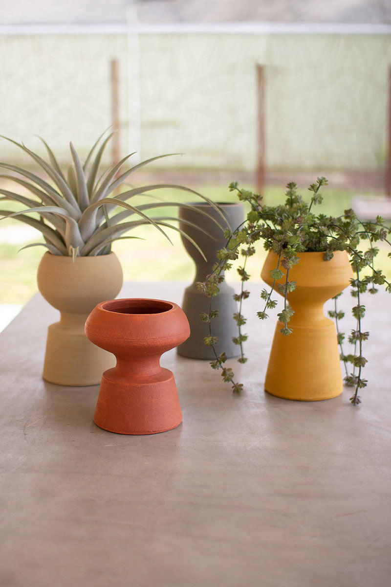 Clay Vases - One Each Color Set Of 4 By Kalalou | Vases |  Modishstore 