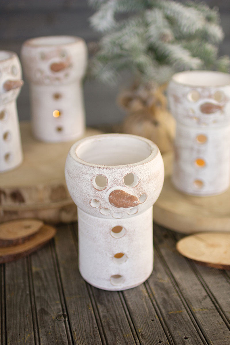 Clay Snowman Luminary | Vases |  Modishstore  - 2
