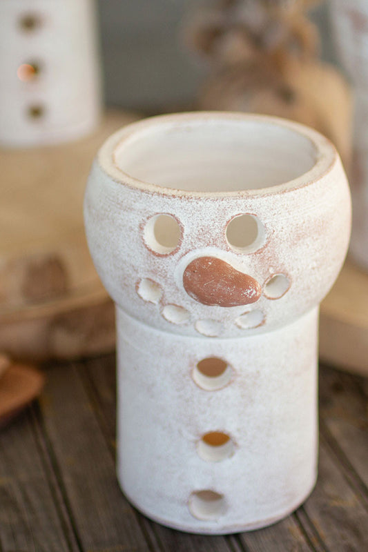 Clay Snowman Luminary | Vases |  Modishstore 