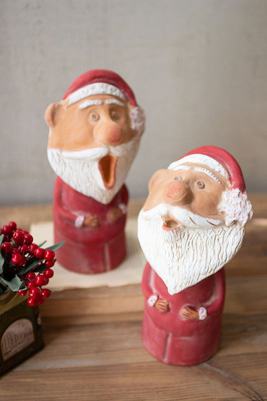 Clay Singing Santas Set Of 2 By Kalalou | Modishstore | Holiday
