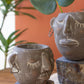Clay Face Pots With Rock Base Set Of 2 By Kalalou | Planters, Troughs & Cachepots |  Modishstore  - 3