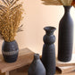 Set Of Five Modern Black Clay Vases | Vases |  Modishstore  - 2