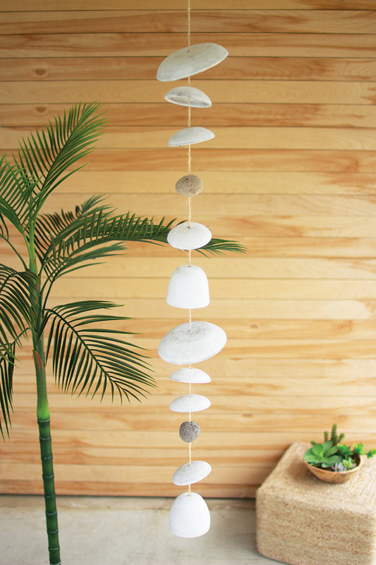 Clay Moon Chimes With River Rock Detail | Wall Decor |  Modishstore 