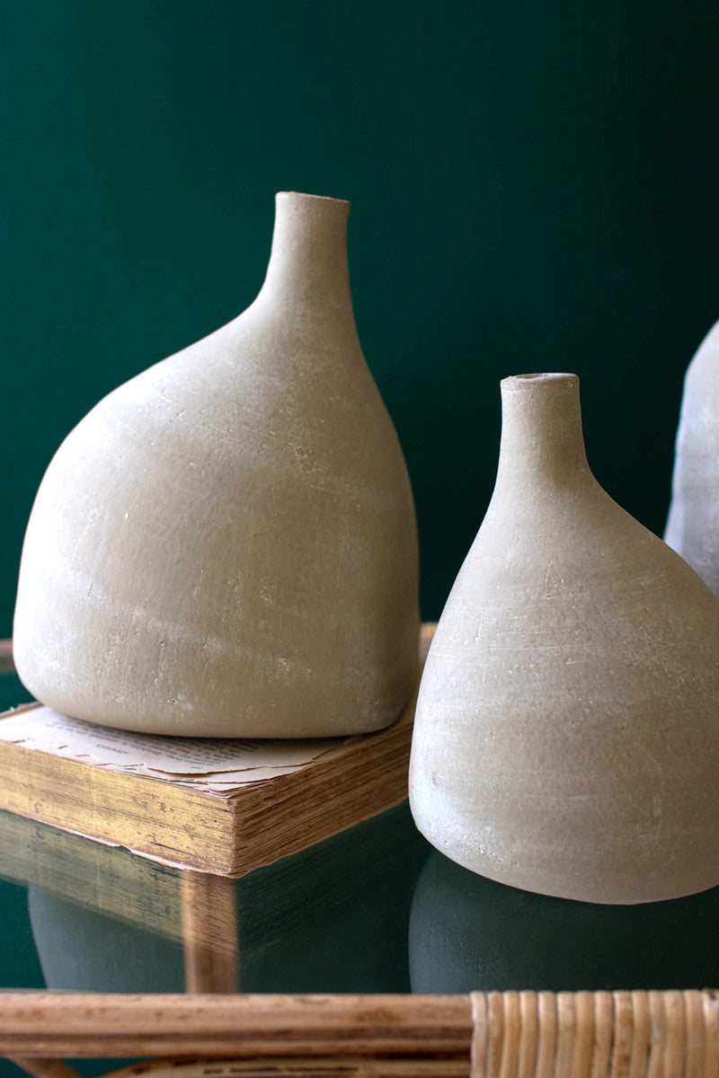 Clay Teardrop Bud Vases Set Of 3 By Kalalou | Vases | Modishstore