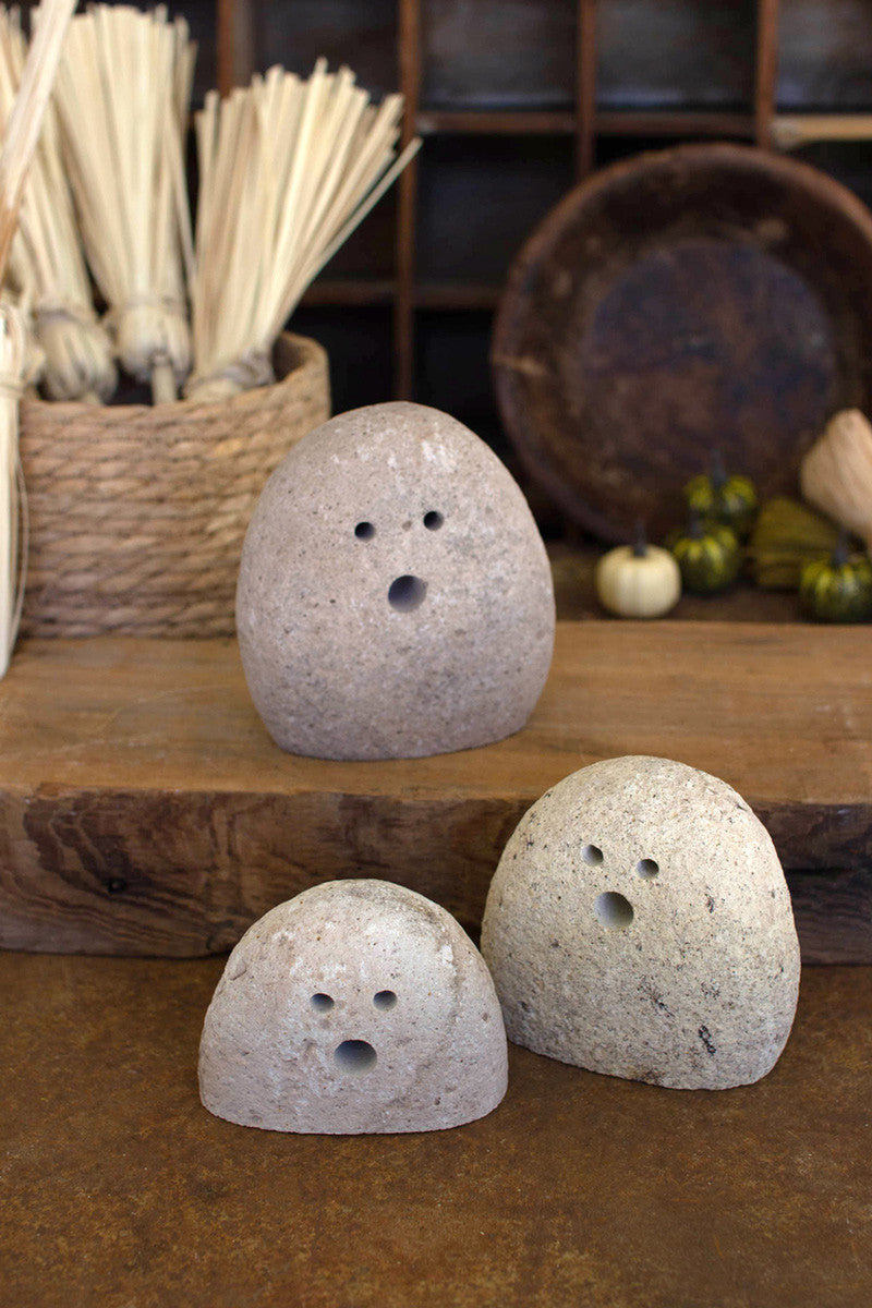 Set Of Three Tabletop River Rock Ghosts By Kalalou | Sculptures | Modishstore - 2 - 2