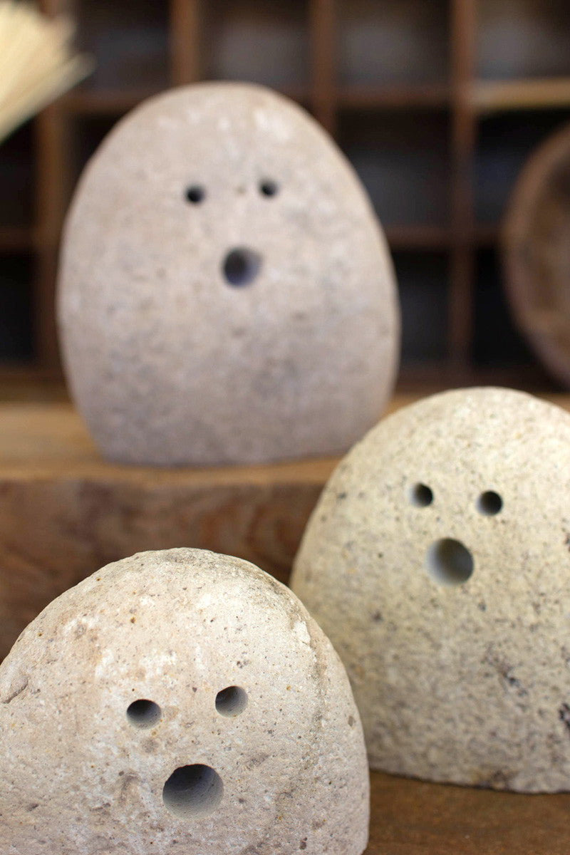 Set Of Three Tabletop River Rock Ghosts By Kalalou | Sculptures | Modishstore - 3 - 3