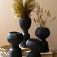Set Of Four Black Clay Vases By Kalalou | Vases | Modishstore