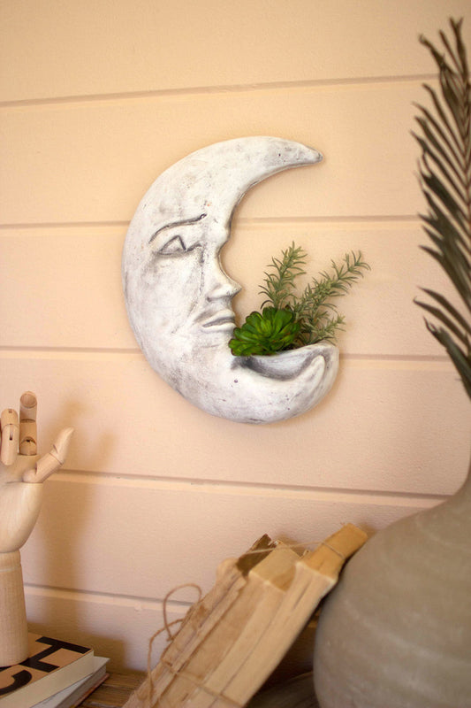 Clay Moon Wall Planter By Kalalou | Planters, Troughs & Cachepots | Modishstore