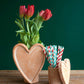 White-Wash Clay Heart Vases Set Of 2 By Kalalou | Vases | Modishstore