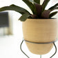 Large Ivory And Black Clay Pot With Wire Squiggle Base By Kalalou | Planters, Troughs & Cachepots | Modishstore - 2