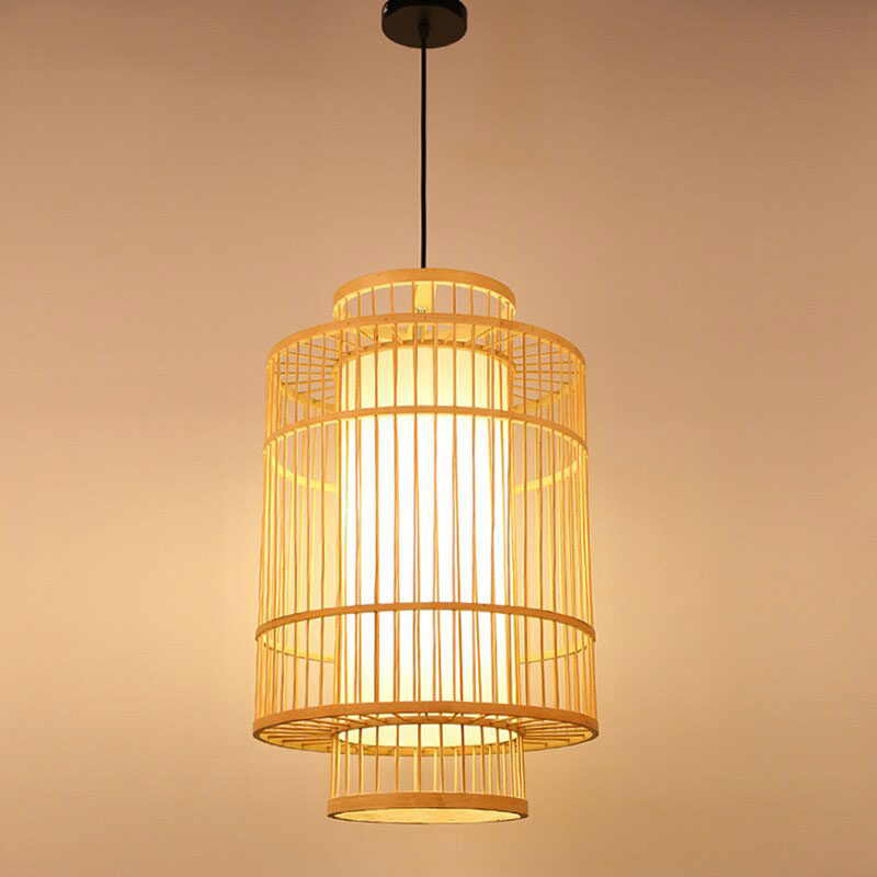 Handmade Bamboo Wicker Rattan Rod Pendant Light By Artisan Living-4
