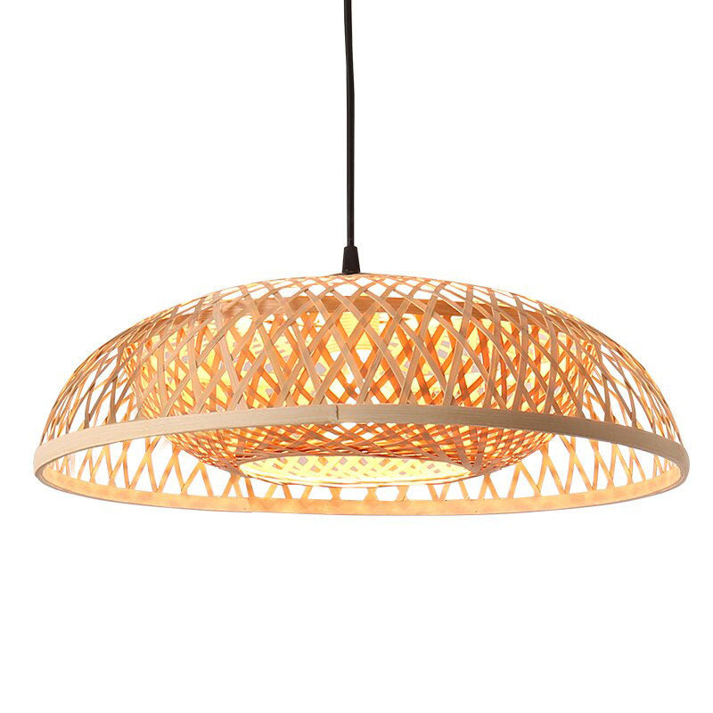 Bamboo Wicker Rattan Pendant Light By Artisan Living-12374-2