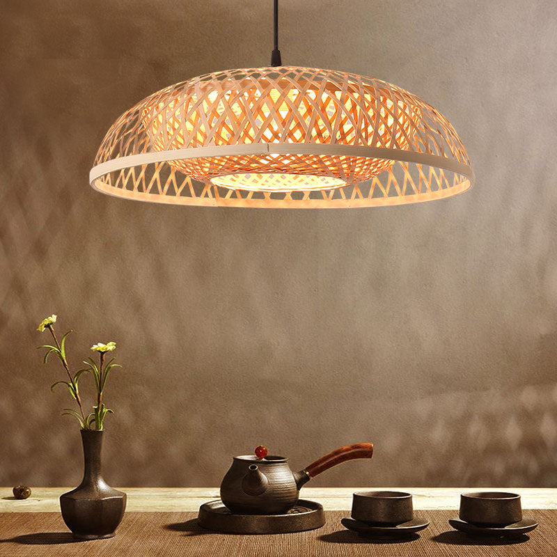 Bamboo Wicker Rattan Pendant Light By Artisan Living-12378-6