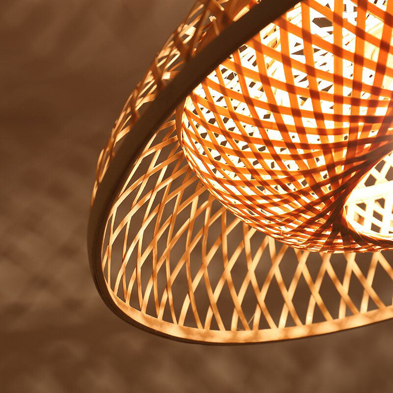 Bamboo Wicker Rattan Pendant Light By Artisan Living-12376-4