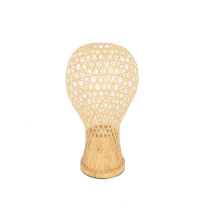 Bamboo Wicker Rattan Nest Table Lamp By Artisan Living-2