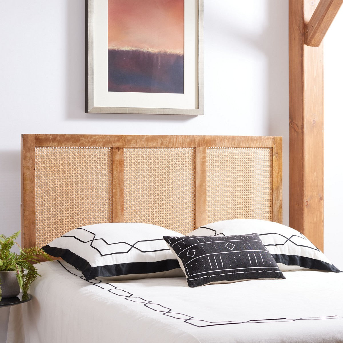 Safavieh Vienna Cane Headboard Twin Size - Natural | Headboards | Modishstore