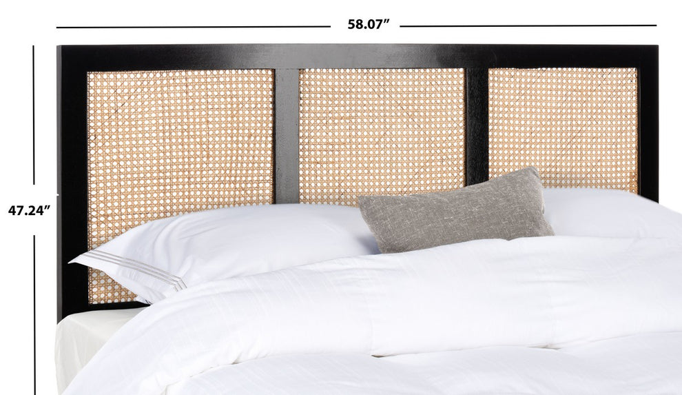 Safavieh Vienna Cane Headboard Full Size - Black | Headboards | Modishstore - 4