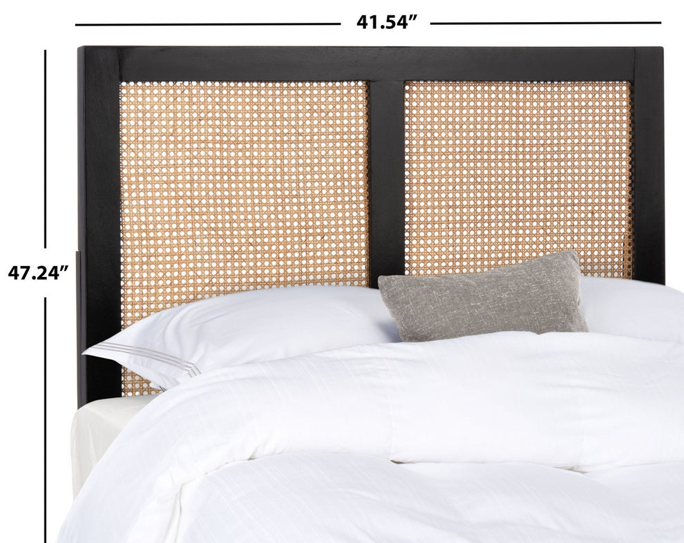 Safavieh Vienna Cane Headboard Twin Size - Black | Headboards | Modishstore - 4