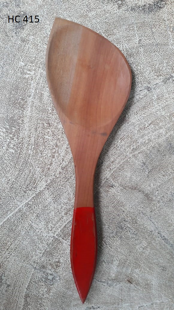Wooden Serving Spoon & Fork with Red handle-2
