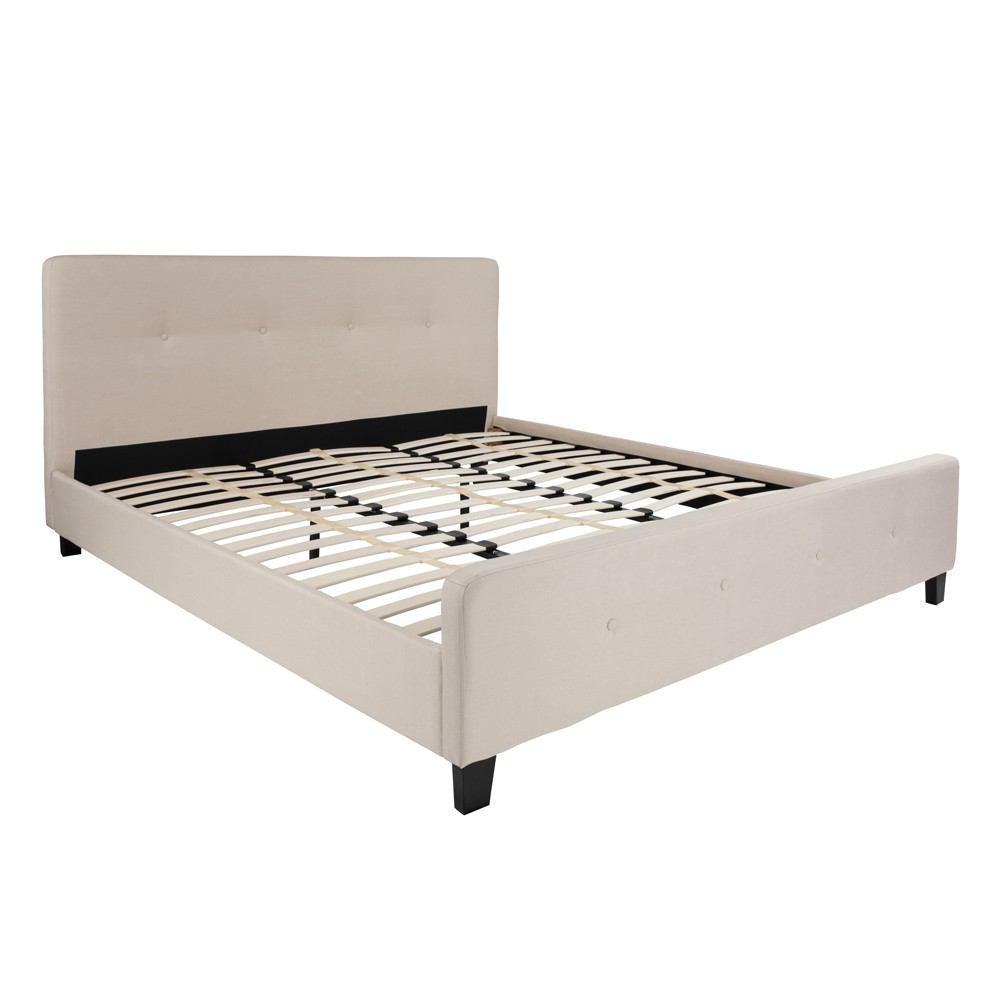 Flash Furniture Tribeca King Size Tufted Upholstered Platform Bed | Beds | Modishstore-2