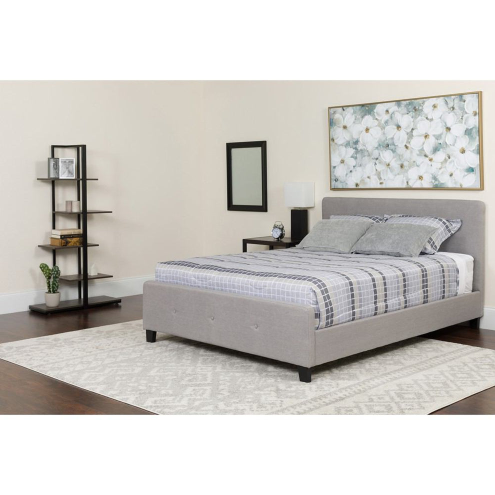 Flash Furniture Tribeca King Size Tufted Upholstered Platform Bed | Beds | Modishstore - 9