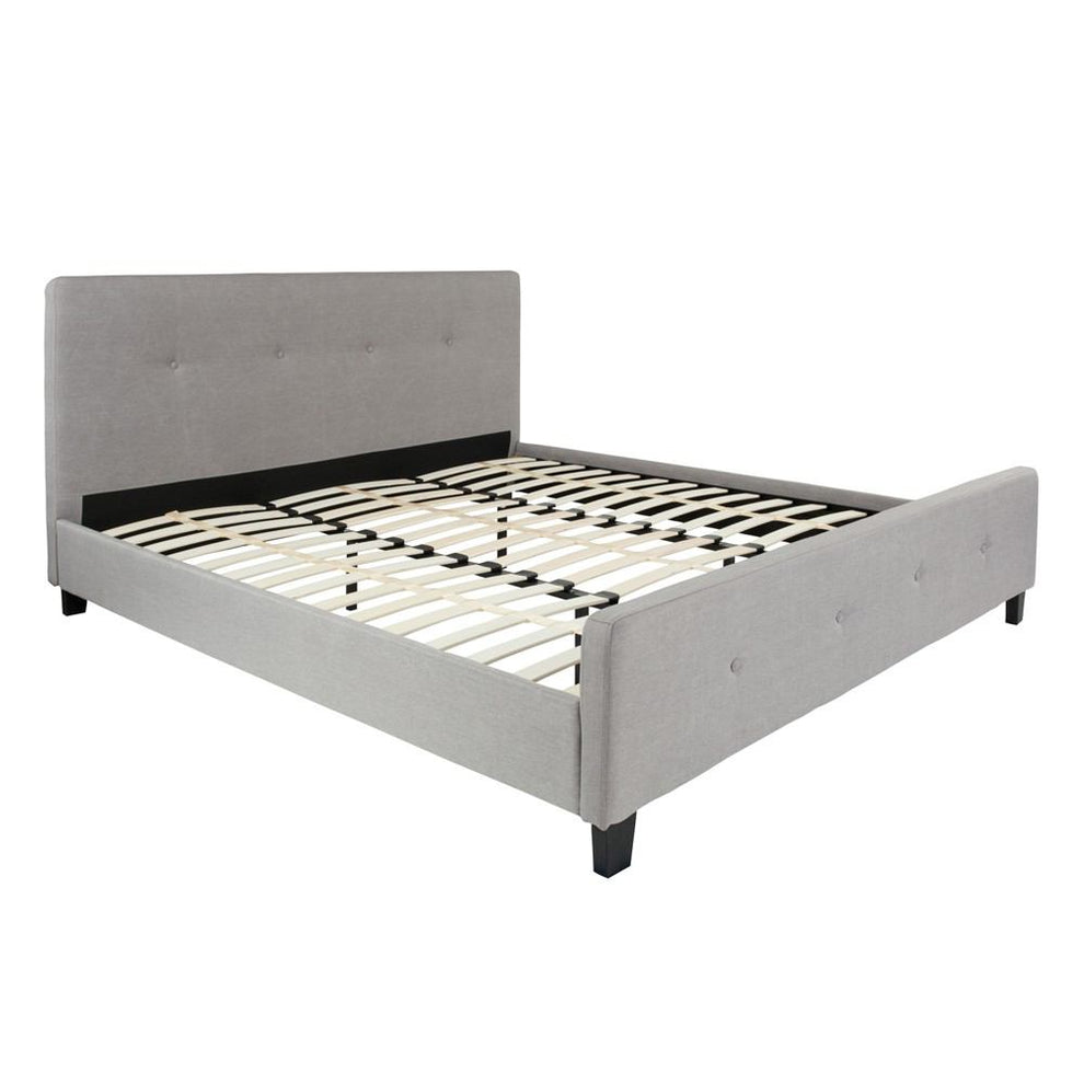 Flash Furniture Tribeca King Size Tufted Upholstered Platform Bed | Beds | Modishstore - 5
