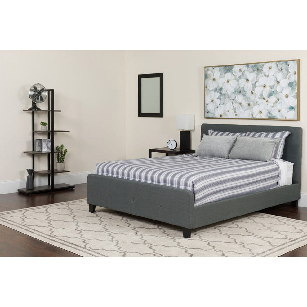 Flash Furniture Tribeca King Size Tufted Upholstered Platform Bed | Beds | Modishstore - 8