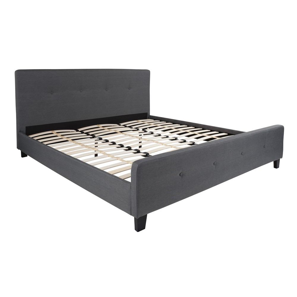 Flash Furniture Tribeca King Size Tufted Upholstered Platform Bed | Beds | Modishstore-4