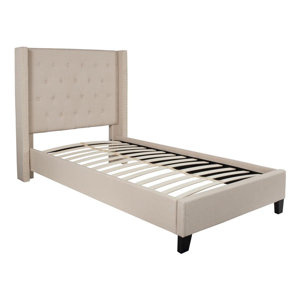 Flash Furniture Riverdale Twin Size Tufted Upholstered Platform Bed | Beds | Modishstore-2
