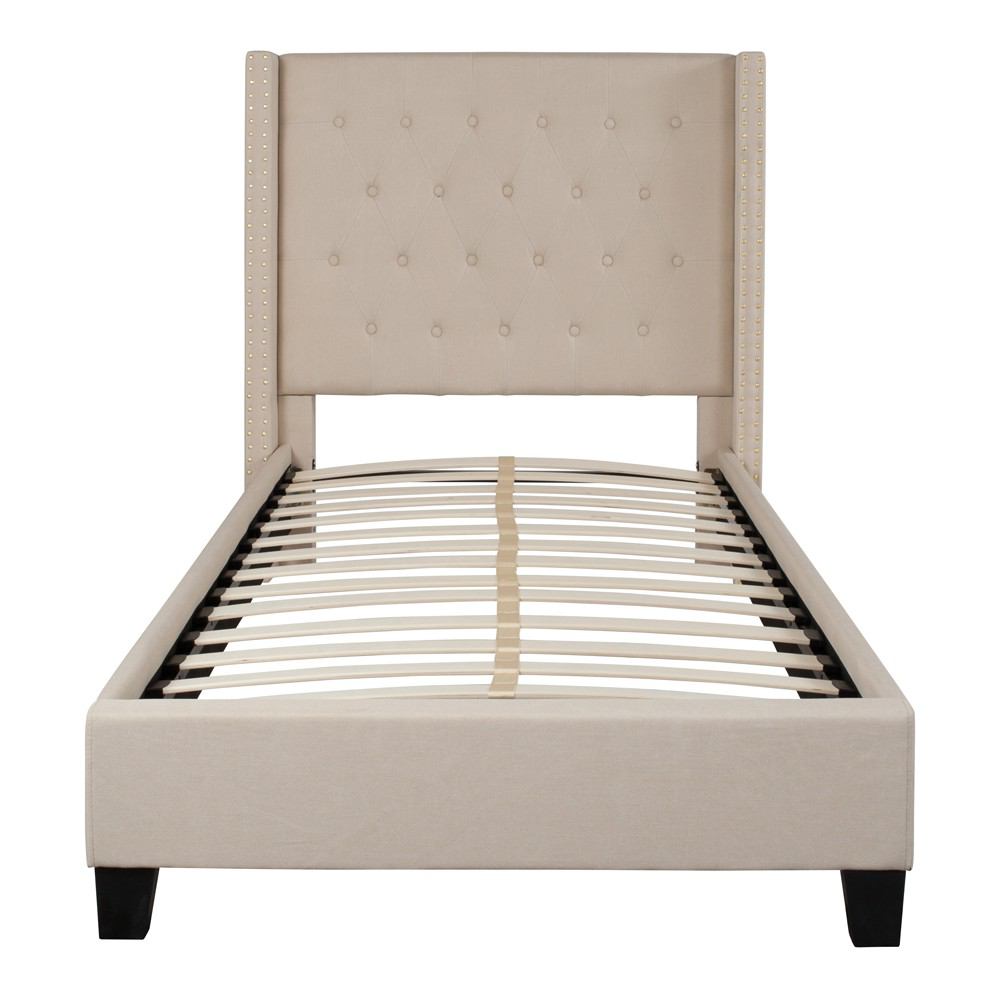 Flash Furniture Riverdale Twin Size Tufted Upholstered Platform Bed | Beds | Modishstore-4