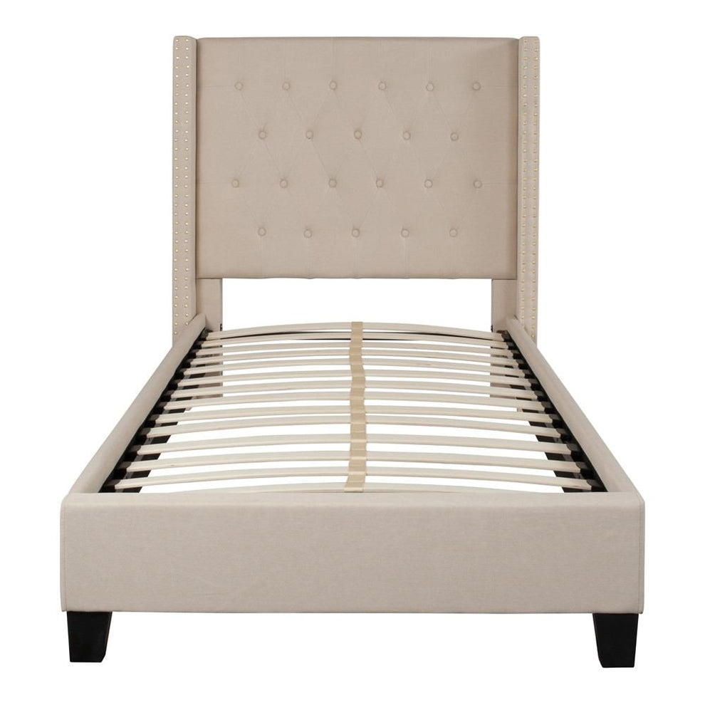 Flash Furniture Riverdale Twin Size Tufted Upholstered Platform Bed | Beds | Modishstore - 4