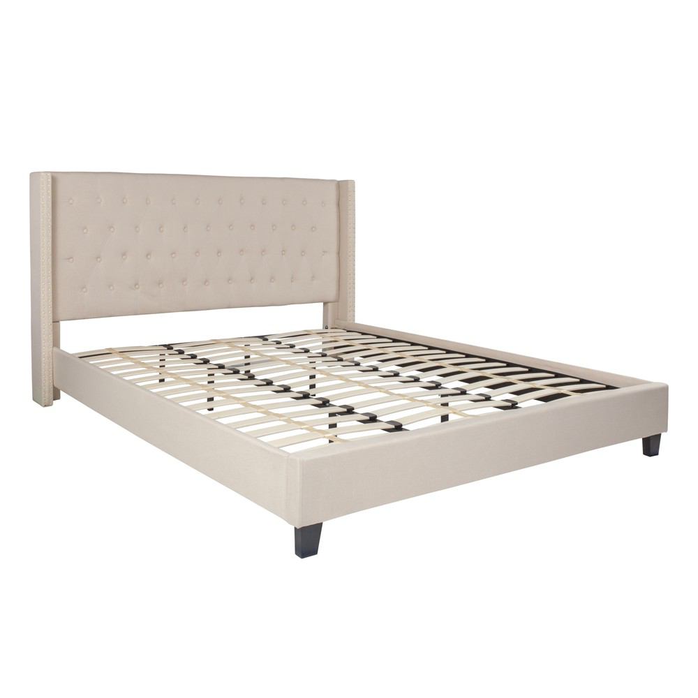 Flash Furniture Riverdale King Size Tufted Upholstered Platform Bed | Beds | Modishstore-2