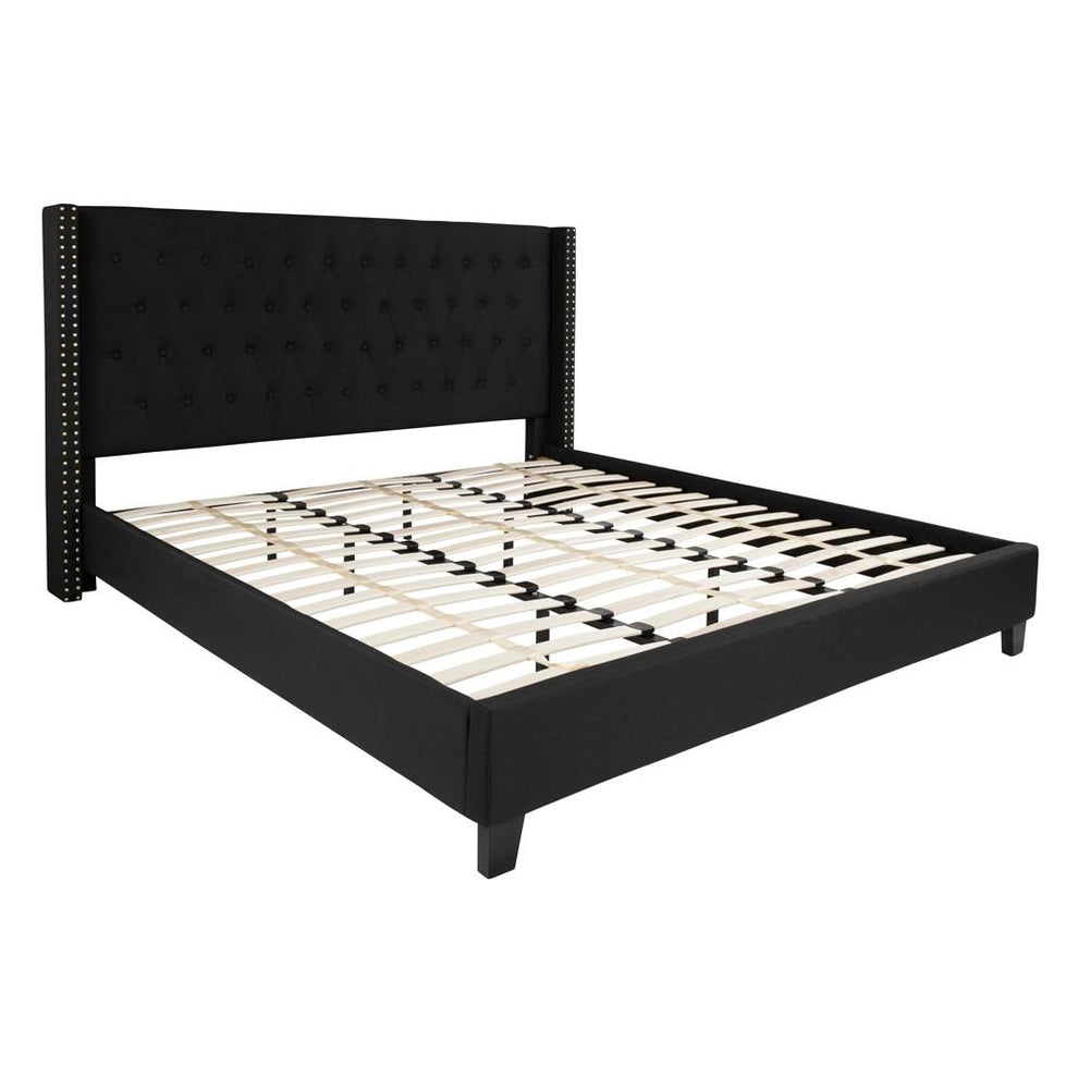 Flash Furniture Riverdale King Size Tufted Upholstered Platform Bed | Beds | Modishstore - 3