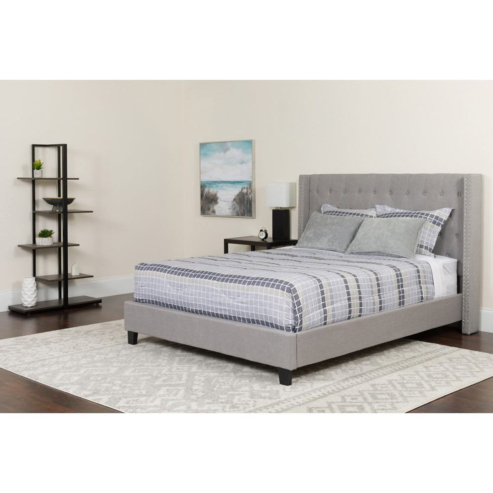 Flash Furniture Riverdale Twin Size Tufted Upholstered Platform Bed | Beds | Modishstore - 6