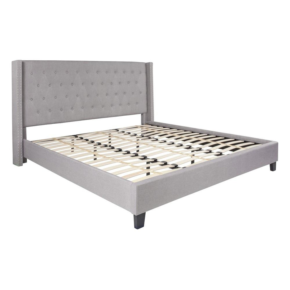 Flash Furniture Riverdale King Size Tufted Upholstered Platform Bed | Beds | Modishstore - 5