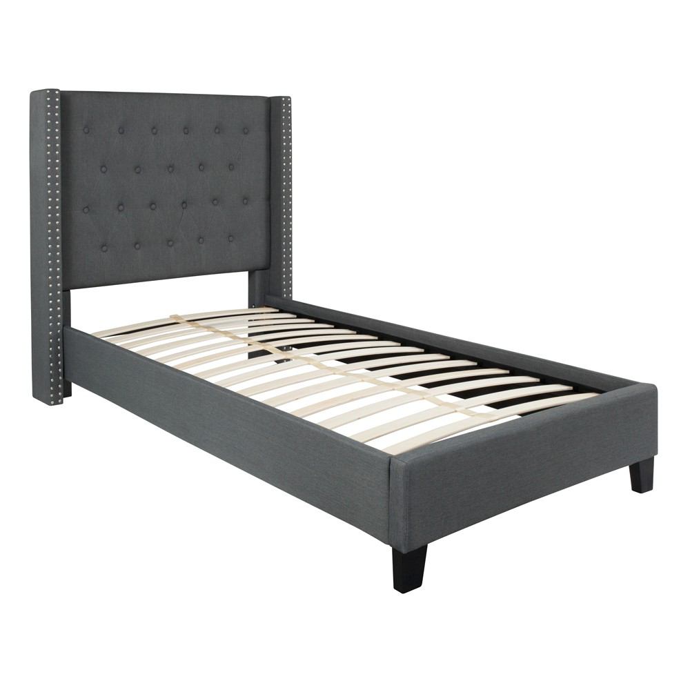 Flash Furniture Riverdale Twin Size Tufted Upholstered Platform Bed | Beds | Modishstore-9