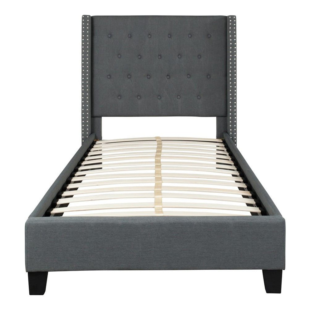 Flash Furniture Riverdale Twin Size Tufted Upholstered Platform Bed | Beds | Modishstore - 10